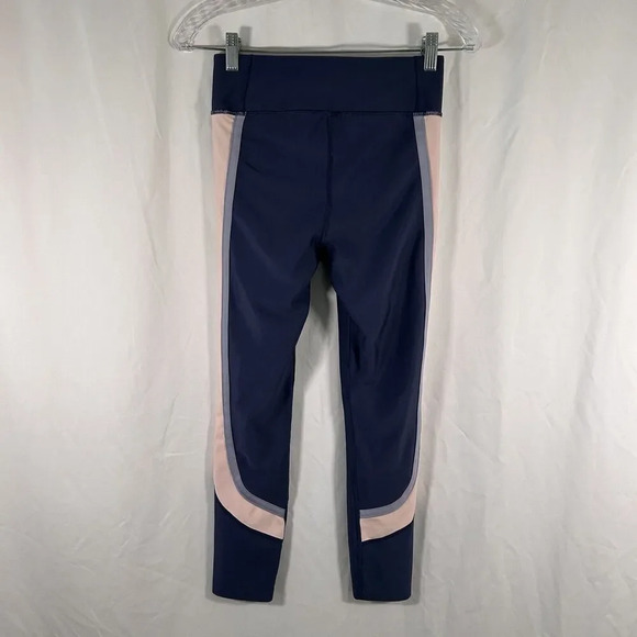 Under Armour Leggings Small Blue Pink Pull On Stretchy Mid Rise Compression - Picture 7 of 9